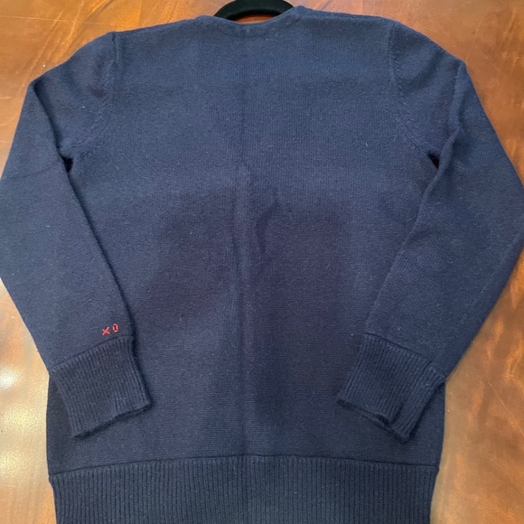 Frances Valentine Navy Collegiate Cardigan Sweater, Sz Small - Picture 7 of 10